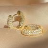 ZAKOL New Unique Design Turquoise Zircon Hoop Earrings for Women Brilliant Cubic Zirconia Luxury Party Zircon