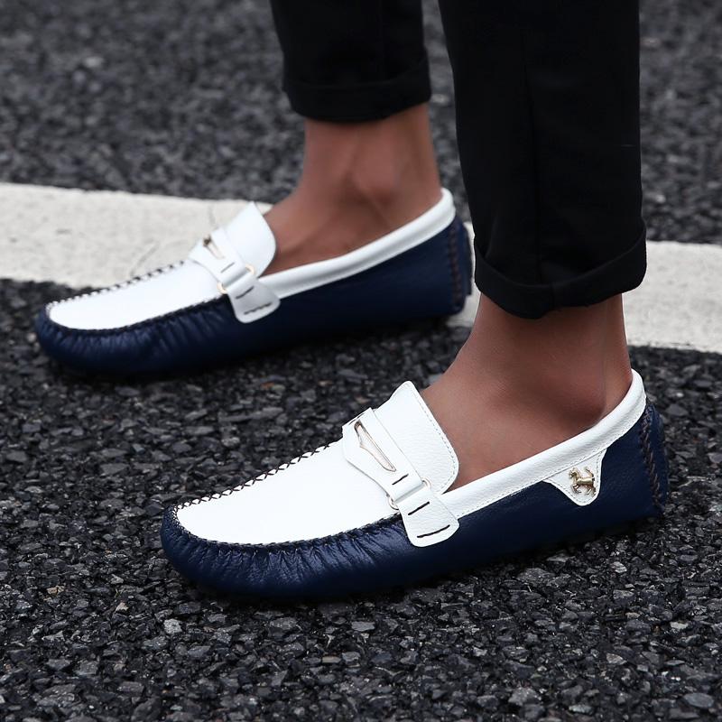 Scarpe Uomo in Vera Pelle Italiana Mocassini Moda Slip-On Piatte Scarpe da Guida Uomo Marca Classica di Lusso Leggero Morbidi Mocassini da Uomo
