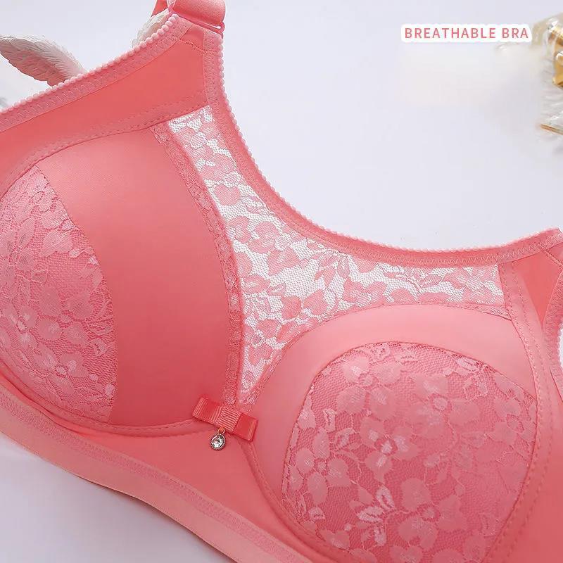 Gázová výšivka Sexy dámské spodní prádlo Tenké tření prsou Bezdrátové Shromažďování Proti poklesu Sbírka Pomocné mléko Pohodlná podprsenka Horkosladká Jednoduchá ležérní