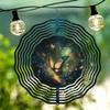 2D Metal Wind Spinner Enchanted Forest Butterfly Glowing Lights Outdoor Decor for Garden Patio Yard No Electricity Needed Gift for Men Women