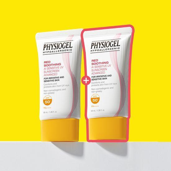 Physiogel Red Soothing AI Sensitive UV Sunscreen 30ml Double Promotion (+Additional 10ml DMT Regen Cream)