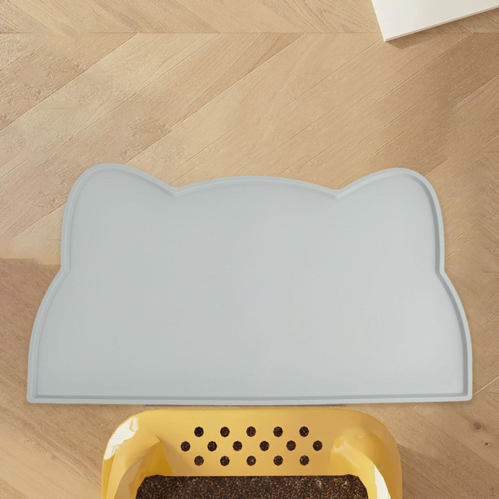 

Килимок для котячої їжі Підлоговий килимок для годування домашніх тварин Легко чиститься Подушка Товстіший Силіконовий Підставка для миски з водою для собак сірий колір