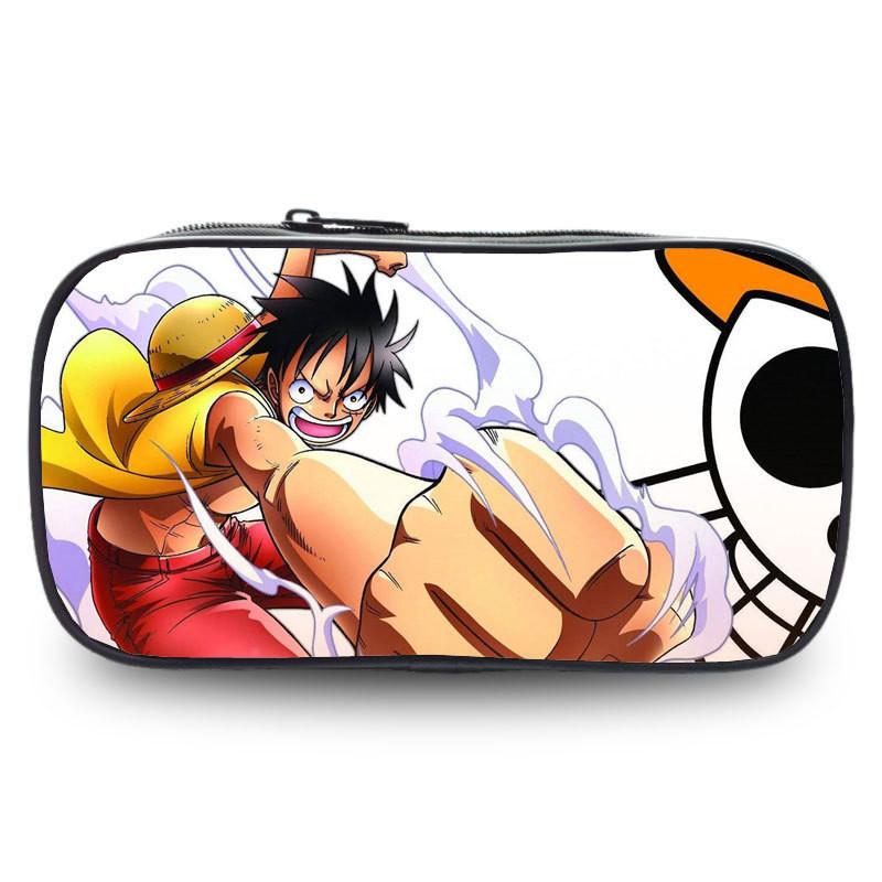 One Piece Luffy Anime Printed Student Single Layer Stationery Storage Pencil Bag For Boys And Girls