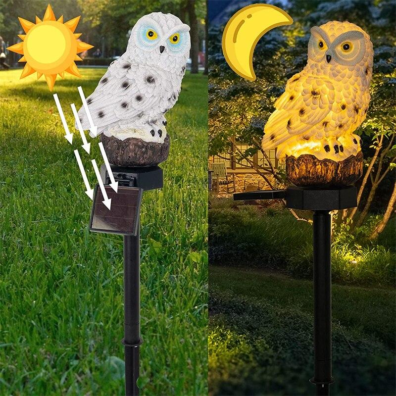 1/2pcs Solar Owl Garden Light Outdoor LED Lawn Lamp for Garden Decoration Waterproof Christmas Lights Outdoor Solar Lamp Post