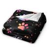 Dog Paw Print and Bone  Blanket Quality Soft Warm  Throw Blanket Winter Children Home Decor Pattern Bedspread