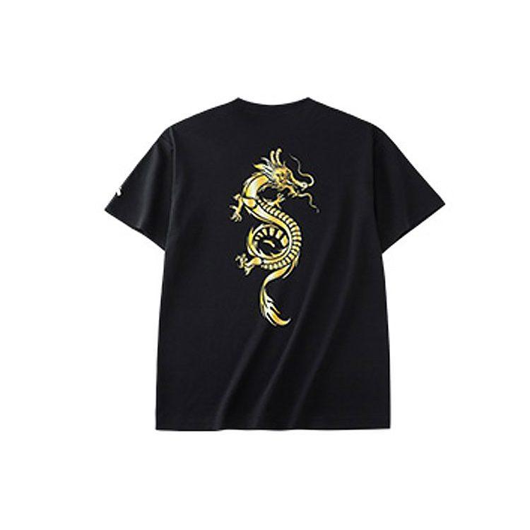 Anta T Shirts Unisex Black Crew Neck Moderate Straight Fit 962228189-3