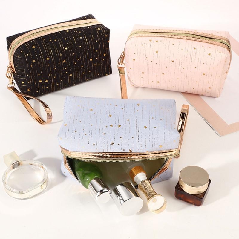 Women Star Decoration Cosmetic Bag Soft Make Up Storage Bag Travel Makeup Toiletry Package Bag Organizer Pouch Case