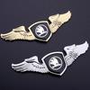 EMIW1 Car Front Badge Wings Sticker for Skoda Yeti Kamiq Rapid Kodiaq Fabia Octivia RS Superb 2 A7 Karoq Citigo Vision S Bonnet Emblem