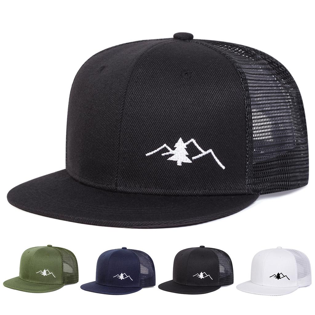 Fashion Hip Hop Unisex Mountain Embroidery Hip-hop Net Hats Spring Summer Outdoor Adjustable Casual BaseballCaps Sunscreen Hat