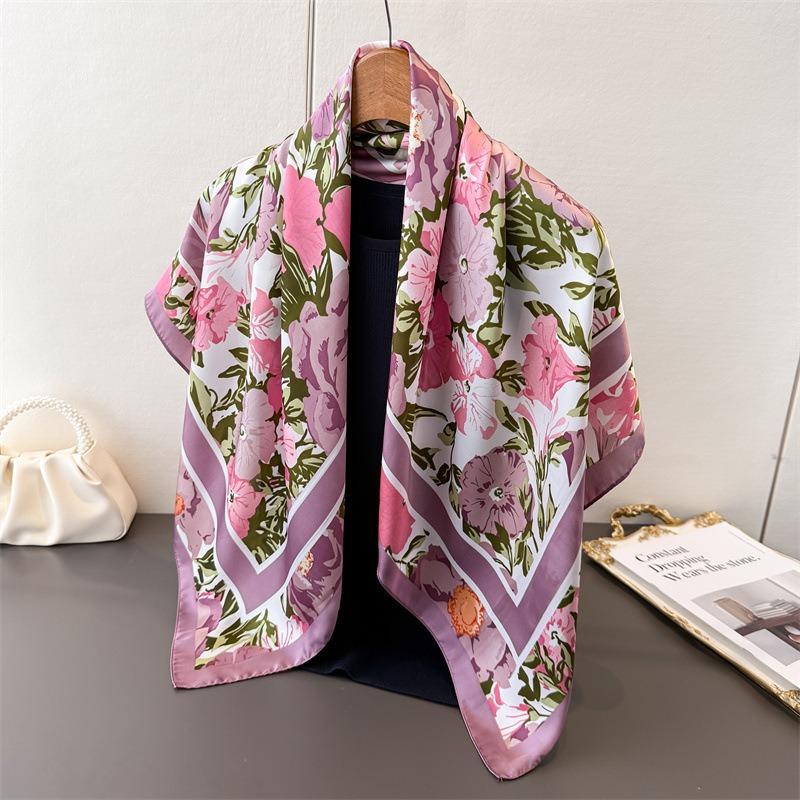 Korean Style Luxury Printed Large Square Scarf For Women