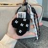 Lambswool Heart Pendant with Fluffy Bow Lanyard Keychain Bag Charm