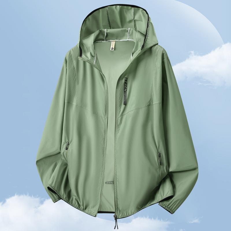 Men's Plus Size Sun Protection Jacket, Breathable Mesh Outdoor Hoodie (6XL-12XL)
