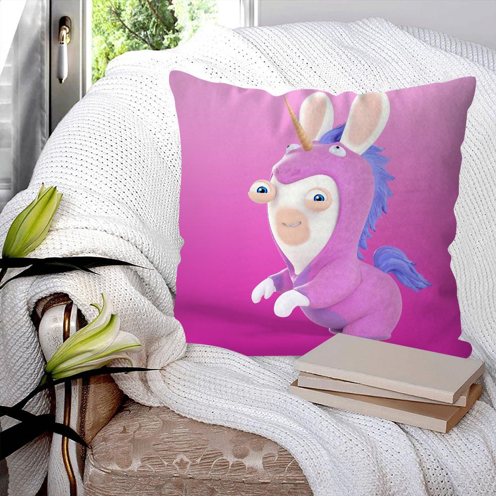 Cartoon Raving Rabbids Spiel Kissenbezug Quadratisches Kissen Schlafzimmer Sofa Freizeit Komfort Kissen Auto Wohnzimmer Heimdekoration