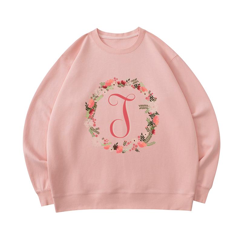 flower monogram embroidered sweatshirt