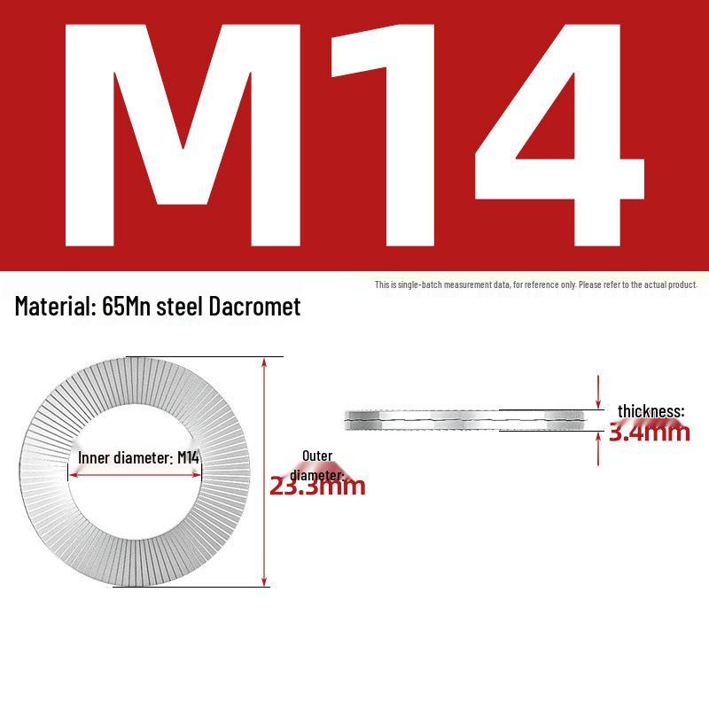 DIN25201 304 Stainless Steel Self-Locking Double Stack Washer, 65Mn Manganese Anti-Loosening, Double-Sided Tooth Layer.
