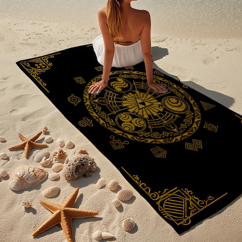 Heroic Legend Crest Beach Towel, Super Soft Microfiber, Gift for Her/Him, Birthday, for Pool, Beach, Travel, Home Decor Fan gifts