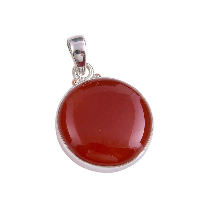 Natural Red Onyx Gemstone Handmade 925 Solid Silver Jewelry Pendant 1.50'' w3W73