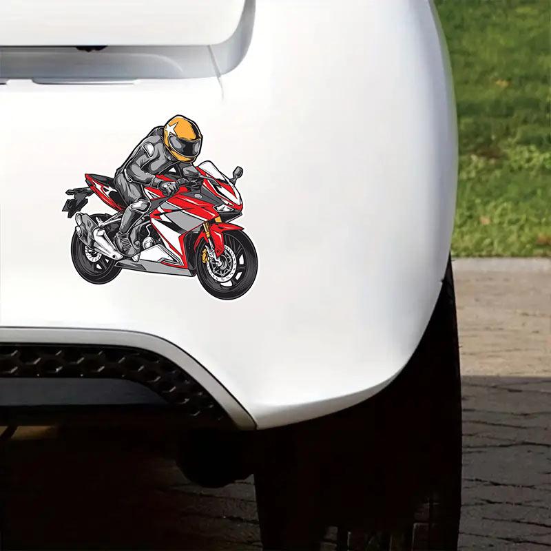 Kinder Fahren Motorräder Autoaufkleber Wasserdichte Vinyl-Abziehbilder Auto Karosserie Fenster Stoßstange Dekor Motorradhelm Aufkleber TM141
