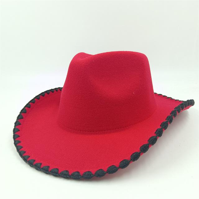 2023 New Wrapped Western Cowboy Hat Men's and Women's Jazz Cowboy Hat with Leather Wide Brim Church Panama Fedora Hat