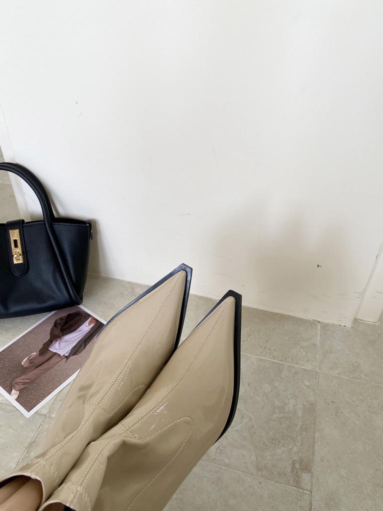 2025 autumn European and American style versatile temperament pointed high heel stiletto short boots