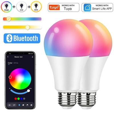 1 ST Tuya E27 Bluetooth Smart Bulb RGB+WW+CW Smart Light Bulbs APP Fjärrkontroll LED-lampa Smart Home Decor