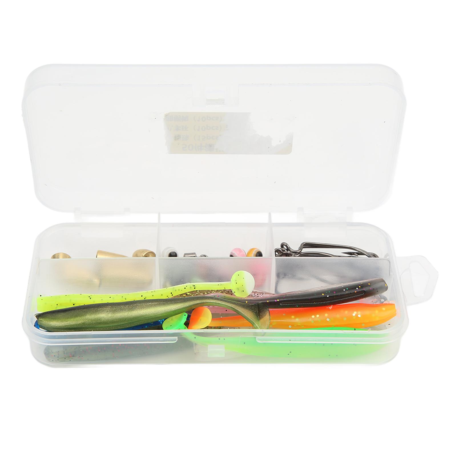 45pcs Fishing Hooks Tackle Kit Fishing Accessories Set with Tackle Box Bait Hook Fishing Swivel for Saltwater