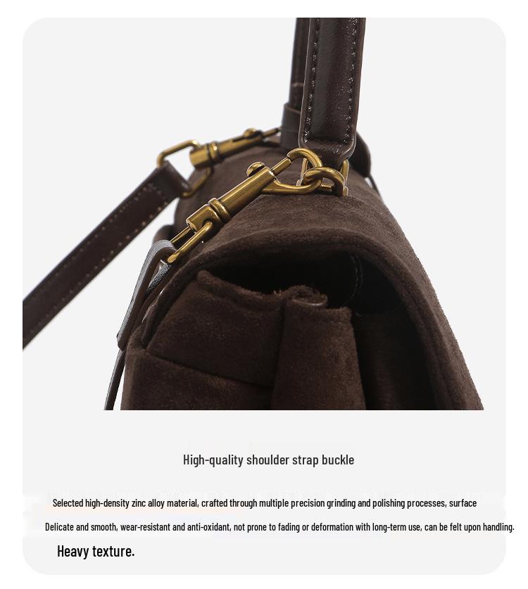 Suede Messenger Tote: Large Commuter Crossbody Handbag for Laptops