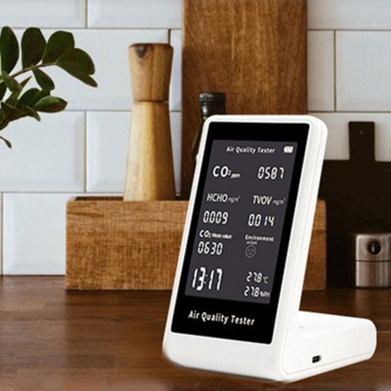 Air Quality Monitors Indoor Professional Particle Counter,Humidity, TVOC Formaldehyde, Temperature Test