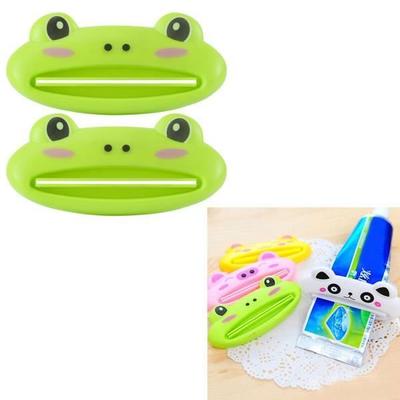 Lot de 2 distributeurs de dentifrice en plastique en forme d'animal Vert grenouille, 8,8 x 4 x 0,9 cm