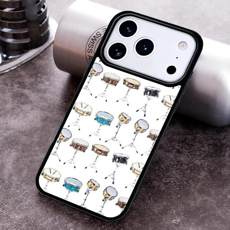 Musical Instrument Drum print Phone Case for iPhone 17 16 15 Pro Max Air 14 13 12 11 Plus Shockproof Capa Cover