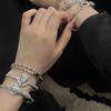 Luxury Overweight Full Diamond Zircon Green Eyes Leopard Opening Bracelet Series Banquet Accessories High-End Personality Bracelet