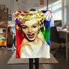 1PC Marilyn Monroe Print FlAannel Blanket, High quality Comfortable for All Seasons, Home Decor, Warmth and Comfort