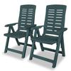 Day and Night - Day and Night Reclining Garden Chairs 2 Units Green Plastic