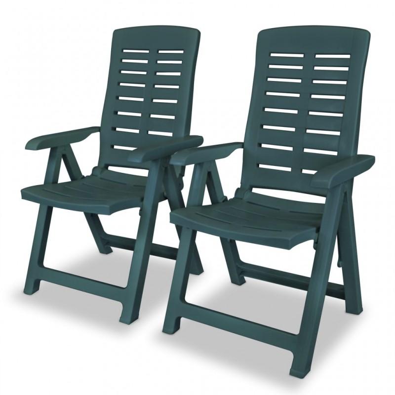 Day and Night - Day and Night Reclining Garden Chairs 2 Units Green Plastic