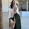 MQ100 Tie-dye Abaya Cloak: Summer European & American Trend Cardigan Dress