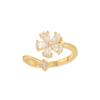 Japan and South Korea fresh and sweet flower ring fashion temperament zirconium inlaid small fragrant wind ring trend exquisite copper jewelry