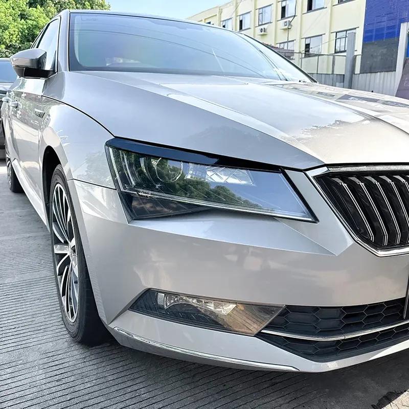 For Skoda Superb B8 2016-2018 Car Lid Trim Lamp Cover Body Kits Front Headlight Eyebrow Eyelids Sticker