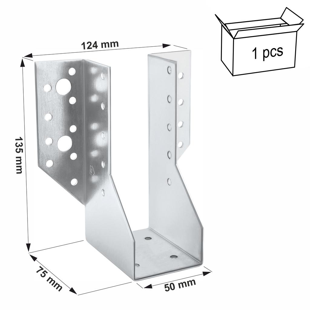Beam hanger WB52 50x135x75x2.0 (1)