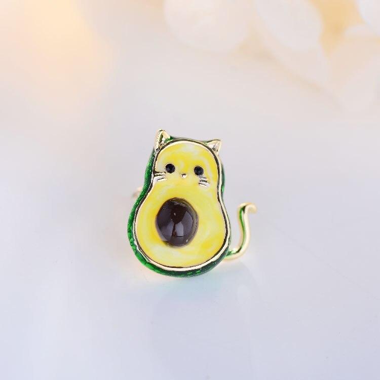Blucome Cute Cartoon Avocado Cat Anime Brooches for Women Men Collar Hijab Pins