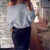 Ebay Autumn And Winter New Women'S One-Word Neck Sweater Sexy Off-The-Shoulder Bat-Sleeved Knitted Sweater Women