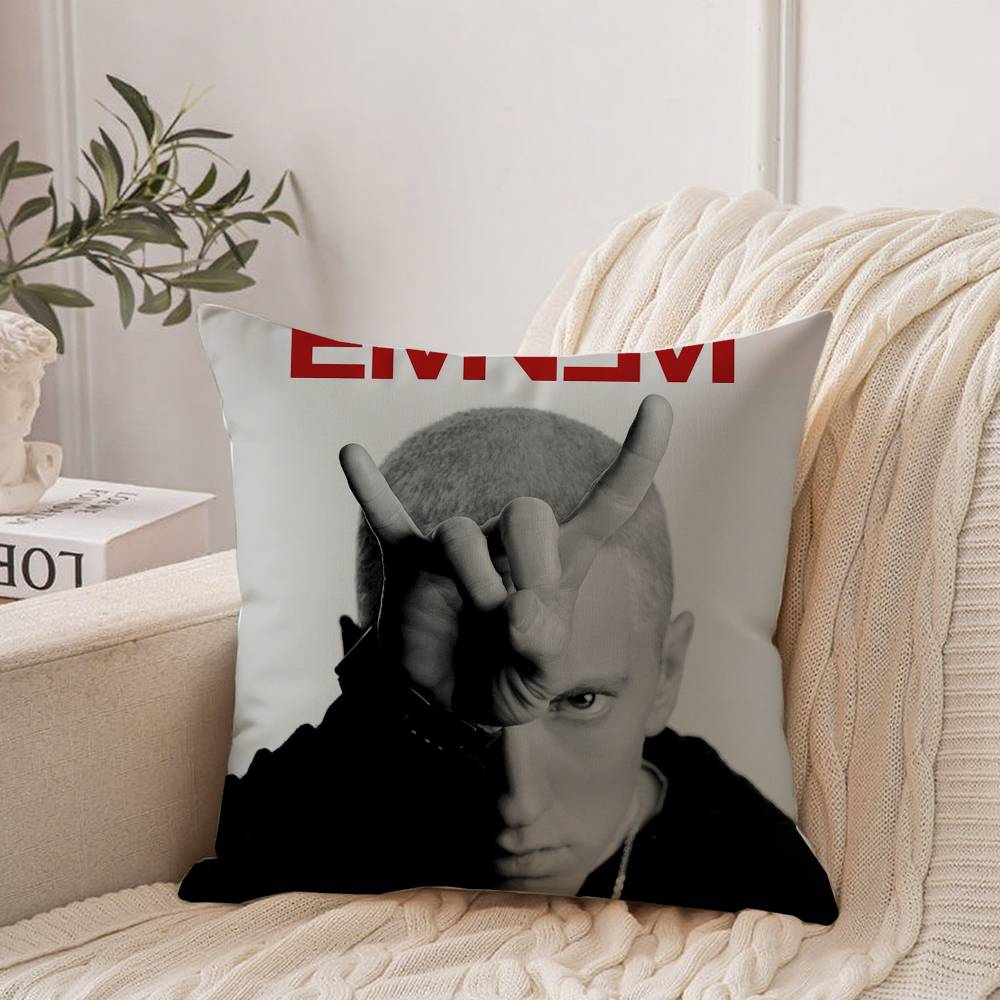 

E-Eminem 8 Mile Hip Hop Rapper Pillow Case Home Decor Throw For Sofa Bed Car Room Decor Gift Idea 12x12Inch