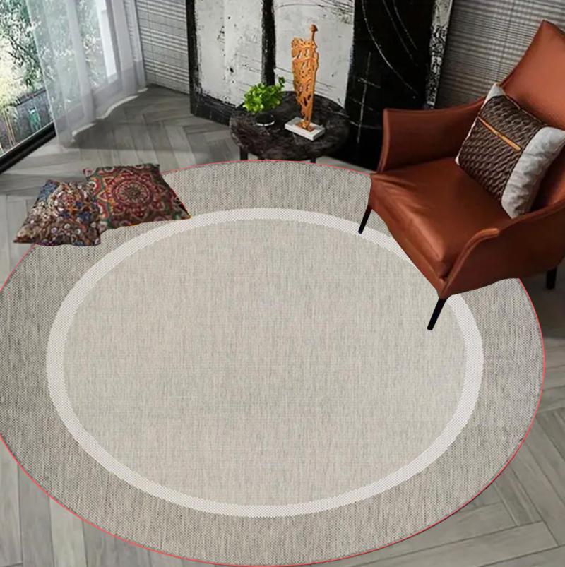 Solide Neutraal Rond Tapijt Minimalistisch Scandinavisch Tapijt Woonkamer Slaapkamer Zachte Grote Vloermat Huisdecoratie 80x80cm