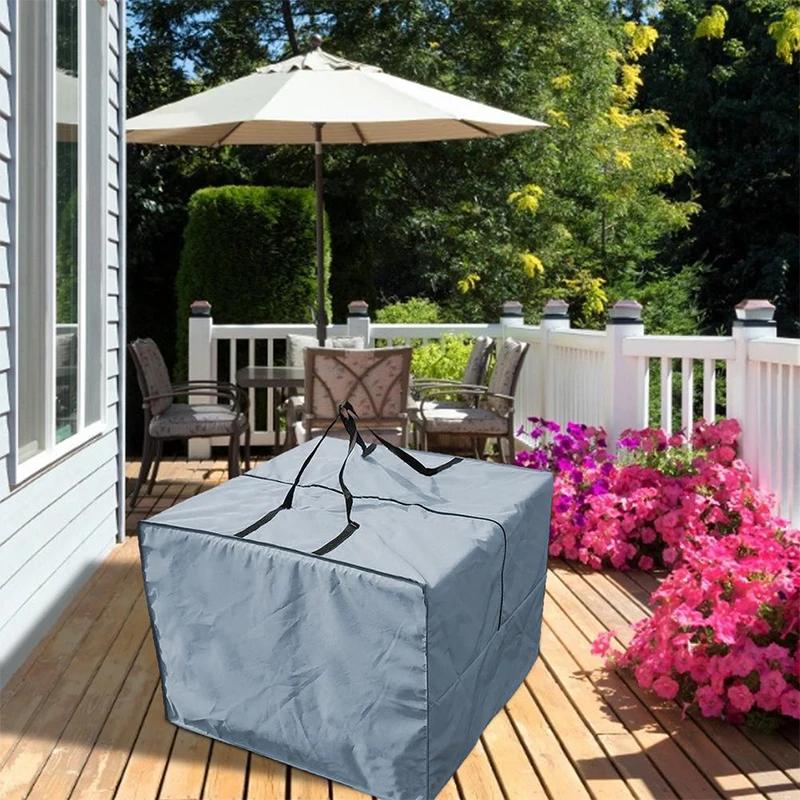 Bolsa de almacenamiento para cojines de exterior impermeable Oxford 210D con cremallera, funda para cojines de patio para organización del hogar, almacenamiento de muebles de exterior