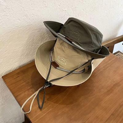 Bob d'été Homme Femme Extérieur Pêche Camping Randonnée Chapeaux Respirant Anti UV Coupe-vent Chapeau de soleil