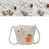 Adorable Cartoon Princess Childrens Bag Lightweight Breathable Woven Shoulder Purse For Girls With Bunny Design