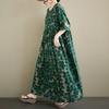 DIMANAF New 2026 Summer Women Plus Size Vintage Lady Long Dress Loose Oversize Maxi Floral Print Cotton Beach Dresses