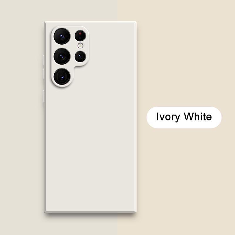 Quadratische Flüssigsilikonhülle für Samsung Galaxy S23 Ultra S22 Plus S21 FE S20 Note 20 10 Schutzhülle aus weichem Stoff für die Telefonrückseite