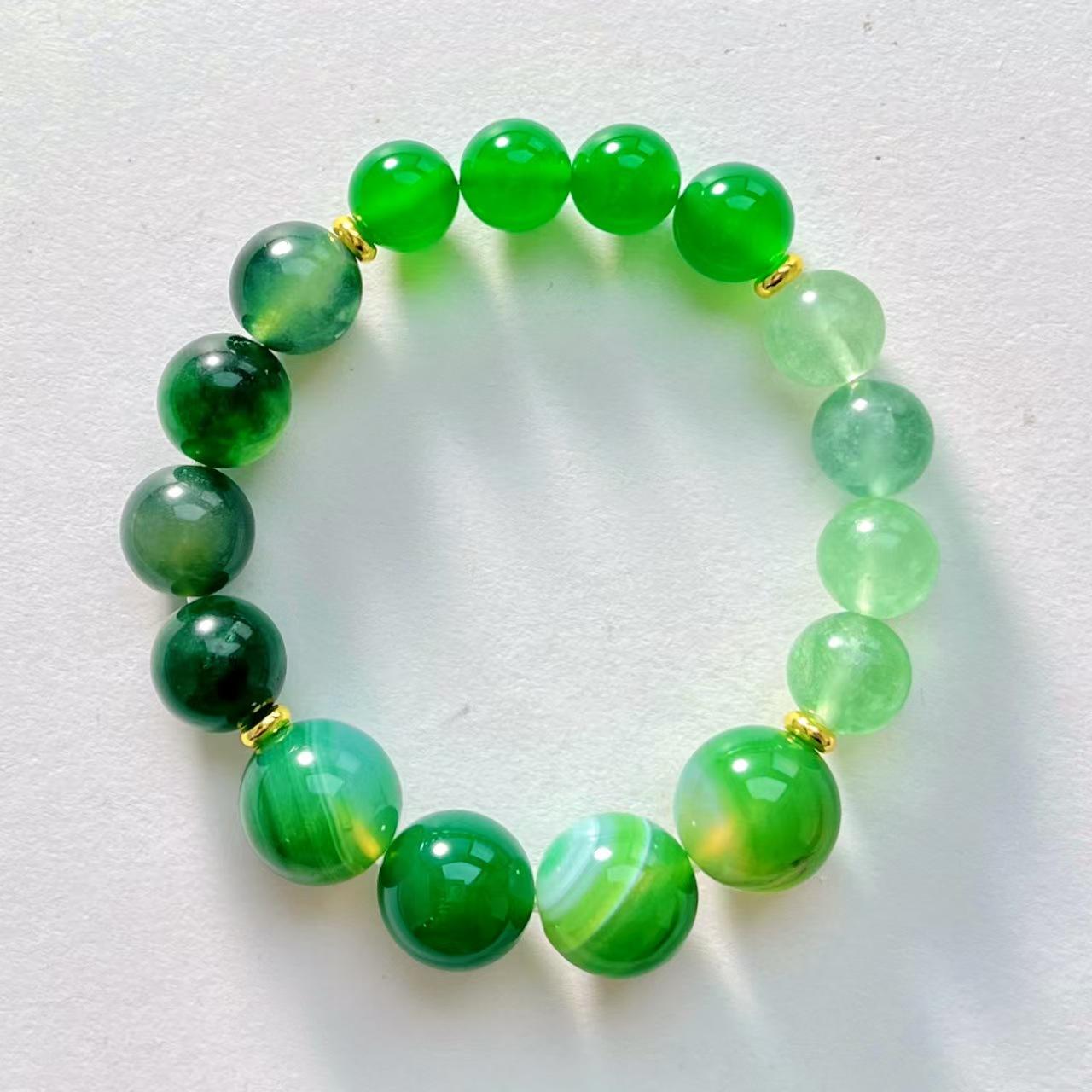 Only This Green Natural Green Chalcedony Green Radiolite Aquatic Agate Quartzite Bracelet Bracelet.