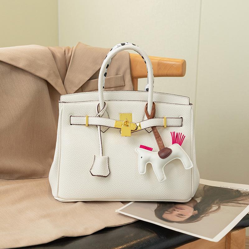 

Сумка Cross Border для женщин, новая сумка из натуральной кожи Platinum, высококачественная текстура, большая вместимость, женская сумка через плечо 25x13.5x20cm белый