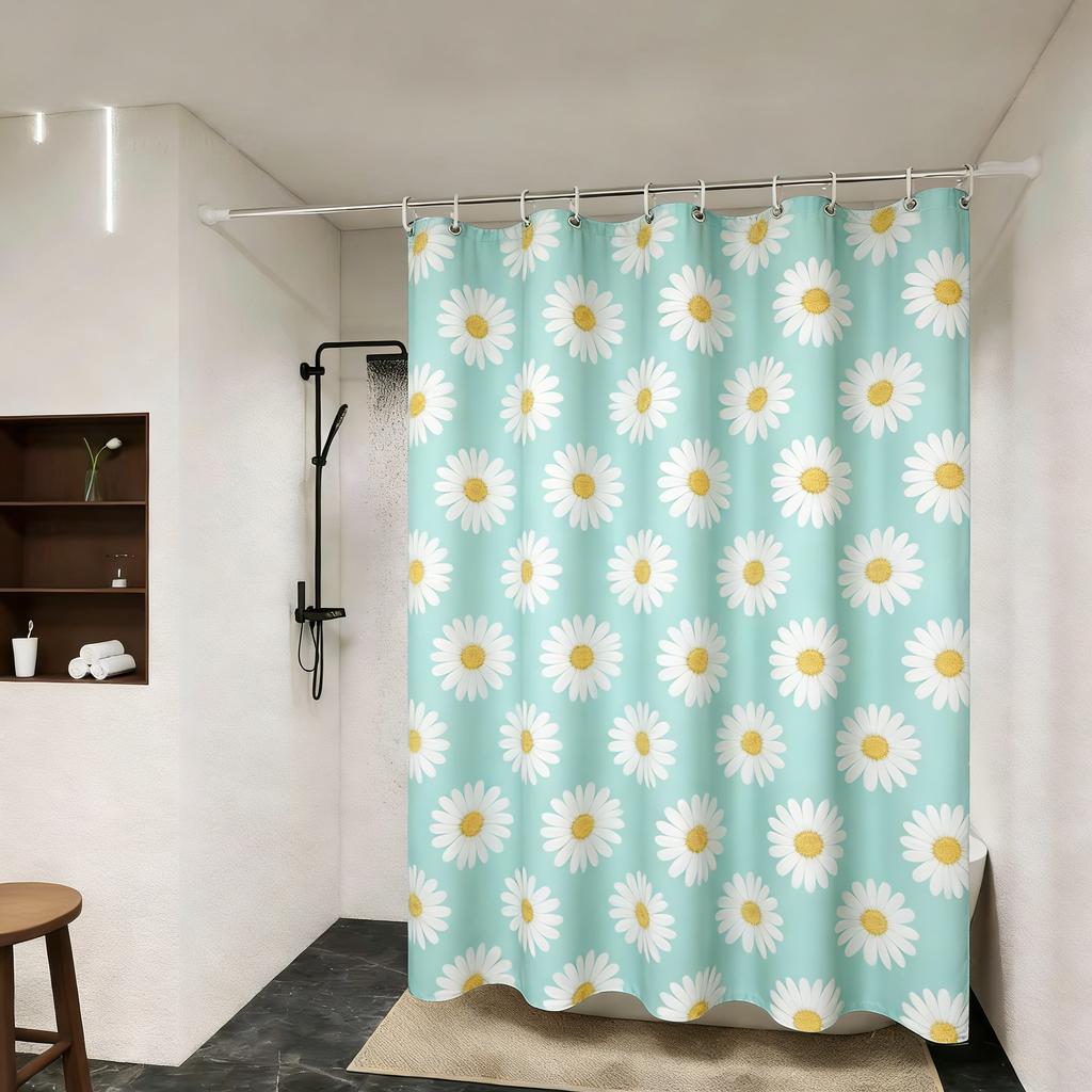 Modern Black Abstract Interwoven Line Art Waterproof Shower Curtain